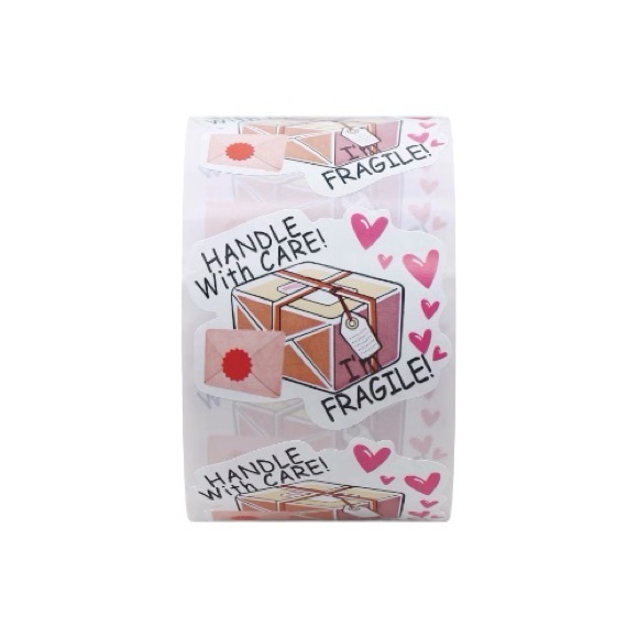 None Other - Handle With Care Fragile Stickers - Set of 50